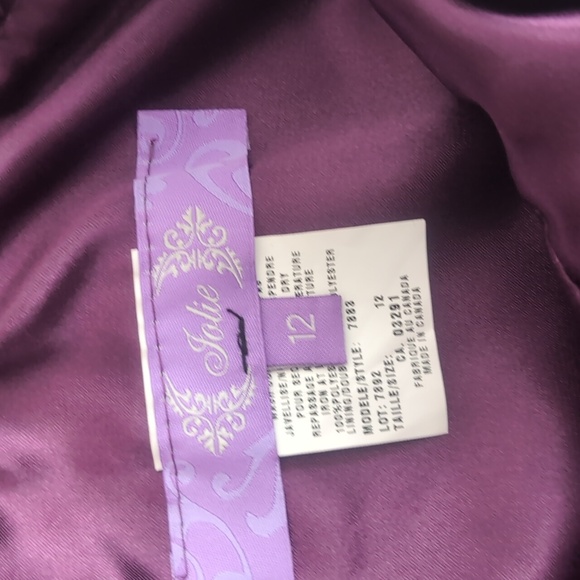 Jolie - Floral Midi Prom Dress With Ribbon - Purple&Black - Picture 5 of 6